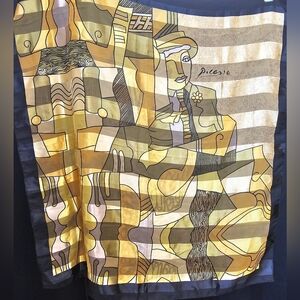 Vintage Pablo Picasso Silk Scarf Art Artist Spanish Painter